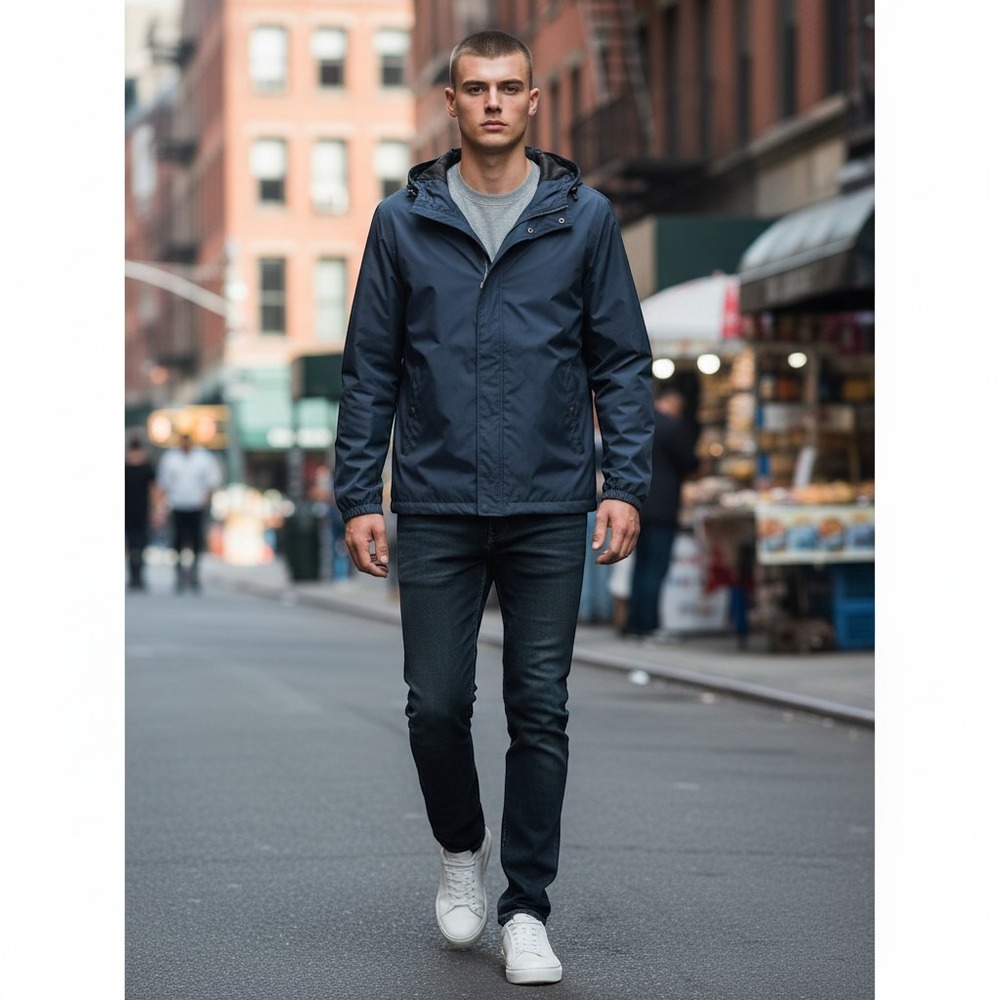 Abercrombie & Fitch Windbreaker Jacket Mens XS Navy Blue